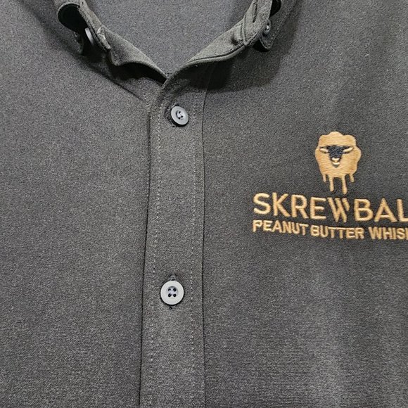 Ogio button front Skrewball Whiskey embroidered short sleeve shirt woman size XL - Picture 7 of 8